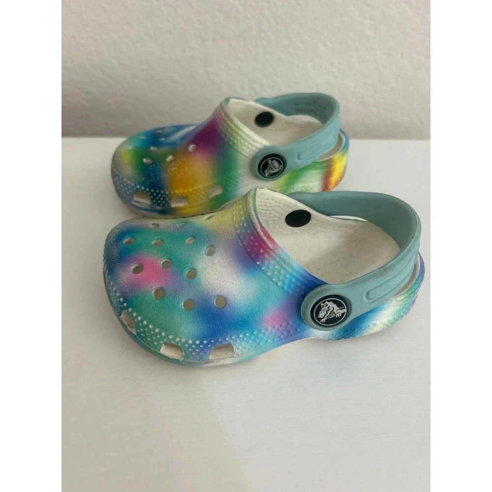 Tie Dye Crocs Sandals Little Kids Toddler Size 6c Gender Neutral